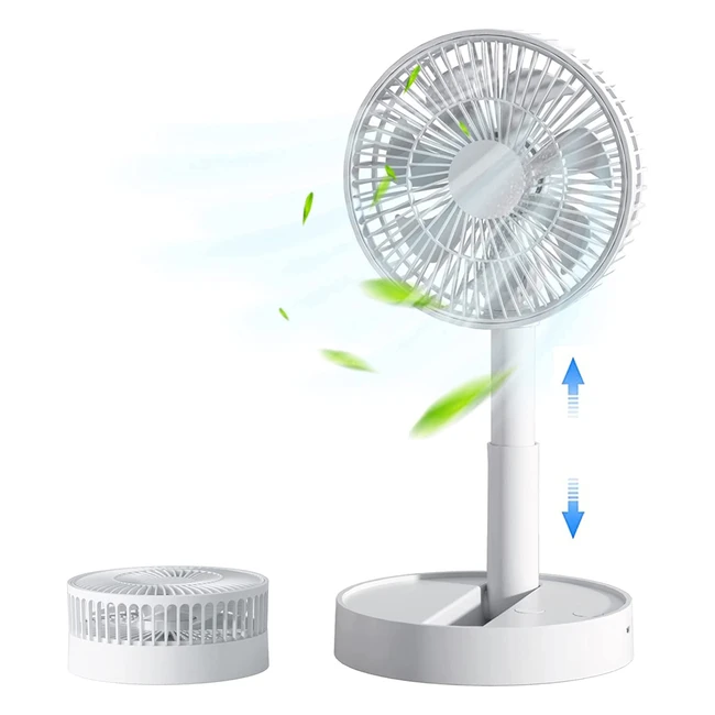 Kasydoff USB Desk Fan - Portable Folding Fan with 4 Speeds and 8 Hour Timer