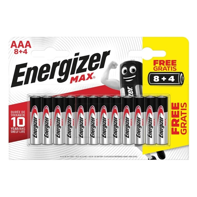 Lot de 12 piles AAA Energizer Max longue durée et anti-fuite