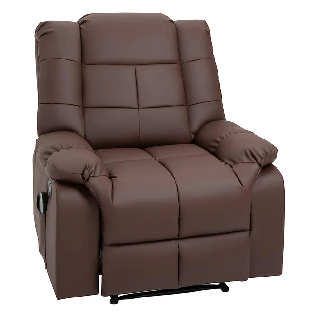 Homcom Massage Chair - Elektrischer TV-Sessel mit Massagefunktion, Kunstleder, Holz, Stahl, Schaumstoff, Braun, 94 x 99 x 99 cm