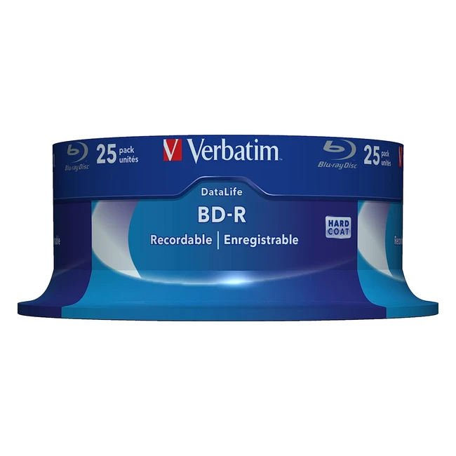 Verbatim BDR Bluray 25GB 6x Speed Datalife - Bote de 25