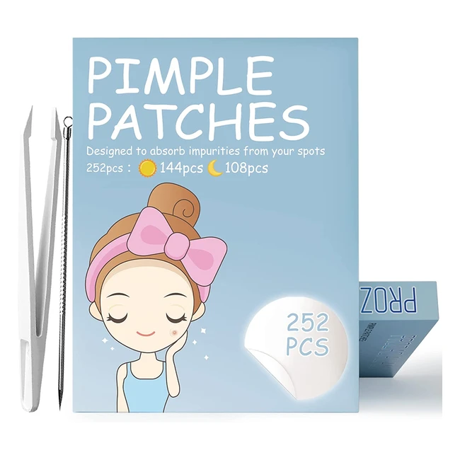 252pcs Hydrocolloid Spot Stickers for Facial Pimple - Effective Blemish Reduction for All Skin Types