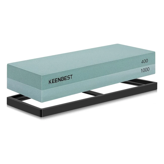 Keenbest Whetstone - Premium 2-Sided 400/1000 Grit Sharpening Stone Set for Japanese Knives with Nonslip Rubber Base