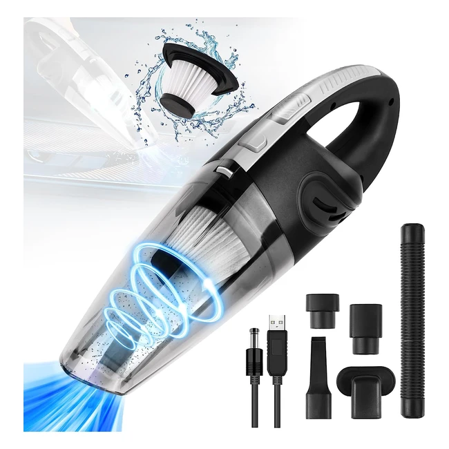 Uraqt Handheld Vacuum 4500PA - Cordless, Portable, Powerful Suction for Pet Hair, Home and Car