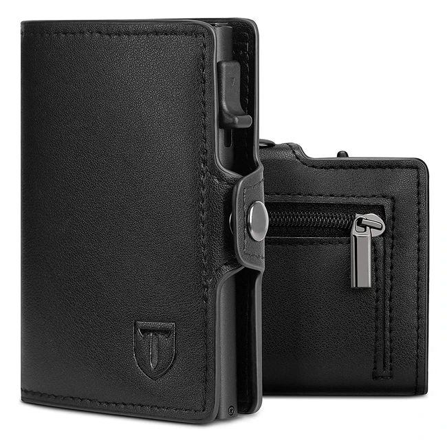 Teehon Herren Geldbrse Slim Wallet mit RFID-Schutz Kartenhalter und Mnzfach