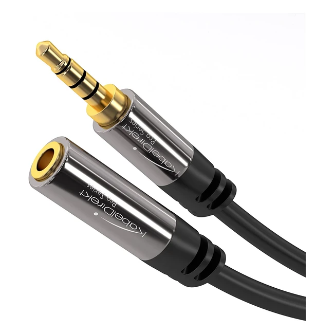 KabelDirekt Pro Series Headset Verlängerung 3,5mm Männlich auf 3,5mm Weiblich - Unterstützt Headset-Funktionen - 36 Monate Garantie