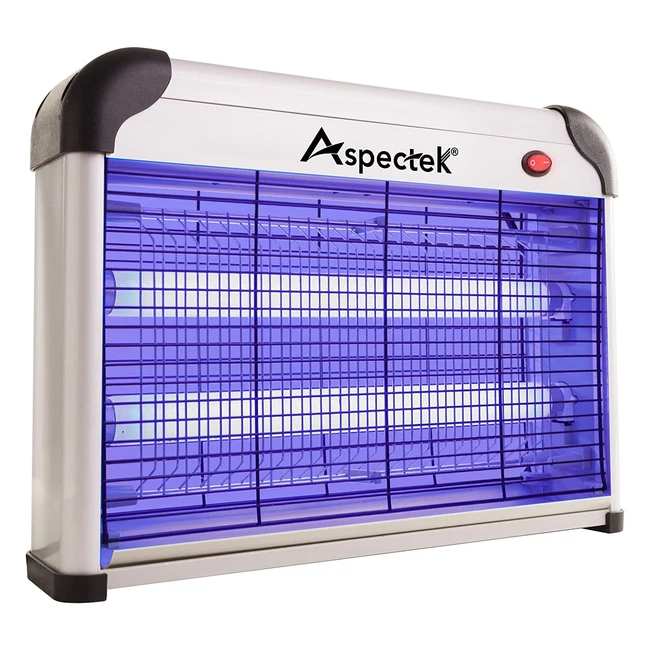 Aspectek Elektrischer Insektenvernichter 20W UV LED - Wirksam gegen Fliegen, Mücken und andere fliegende Insekten - Für Innenräume, Schlafzimmer und Gärten