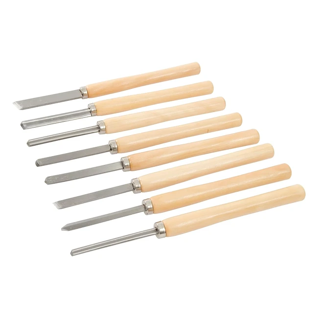 Ciseaux à bois Silverline 8 pcs - Poignées en bois blanc, tiges et tranchants en acier à outils