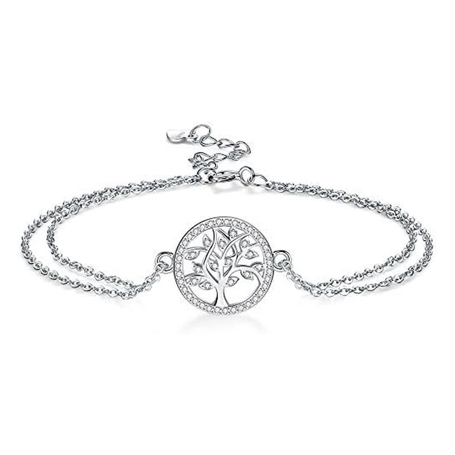 Bracciale albero della vita in argento 925 con zirconi 3A - Regalo originale per mamma e moglie