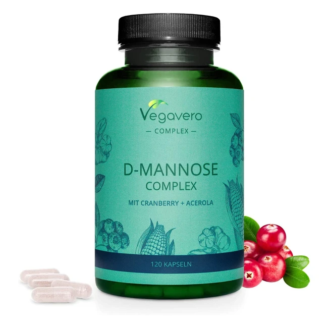 D-Mannosio Puro 2000mg con Mirtillo Rosso e Vitamina C - Integratore Naturale per Cistite e Vie Urinarie - 120 Capsule