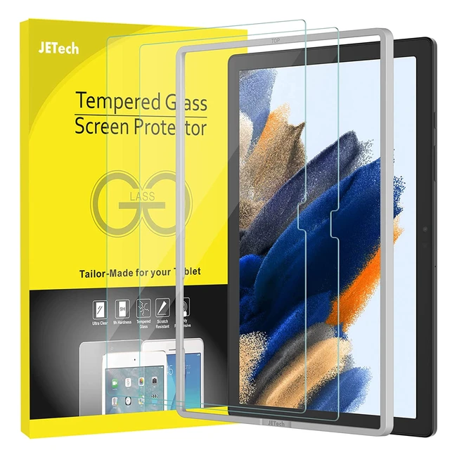 Protection d'écran JETech pour Samsung Galaxy Tab A8 10.5'' 2021 SMX200/205/207 - Film en verre trempé antirayures 9H - Lot de 2