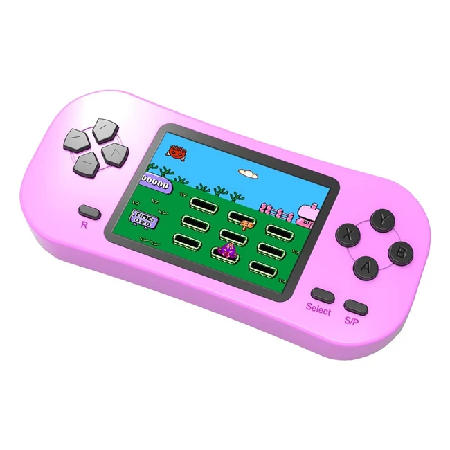 Console di gioco portatile Bornkid per bambini con 218 videogiochi classici - Rosa