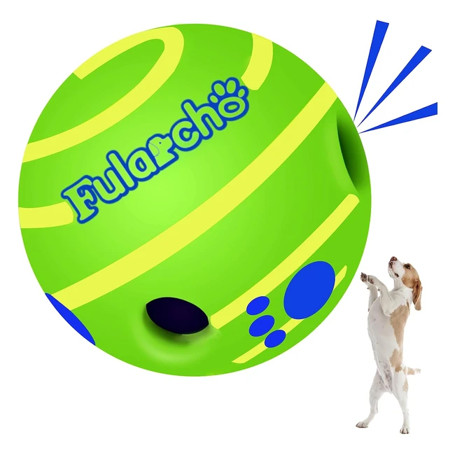 Balle pour chien Tauchgoe avec squeak - Jouet interactif pour chien - Taille moyenne et grande - Rayures jaunes - 11cm