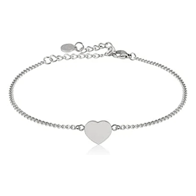 gd gooddesigns Herzarmband für Frauen | 18 Karat Silber oder Roségold | Verstellbar 155-205cm
