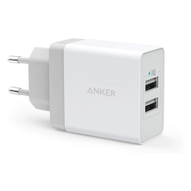 Anker 24W 2-Port USB Ladegerät mit PowerIQ Technologie - Schnellste Ladegeschwindigkeit für Tablets und Smartphones