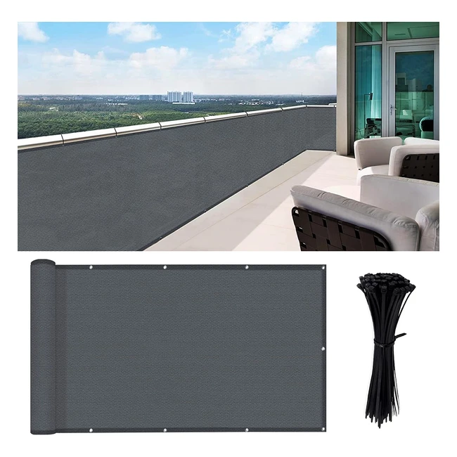 Brise vue pour balcon Heng Feng 75x300cm HDPE 185gm - Protection UV, serrecables inclus - Anthracite