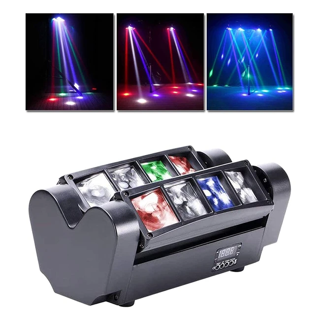 Lyre LED UKing 8x10W RGBW avec contrôle son et DMX512 - Lumière DJ pour Club Bar Disco Show