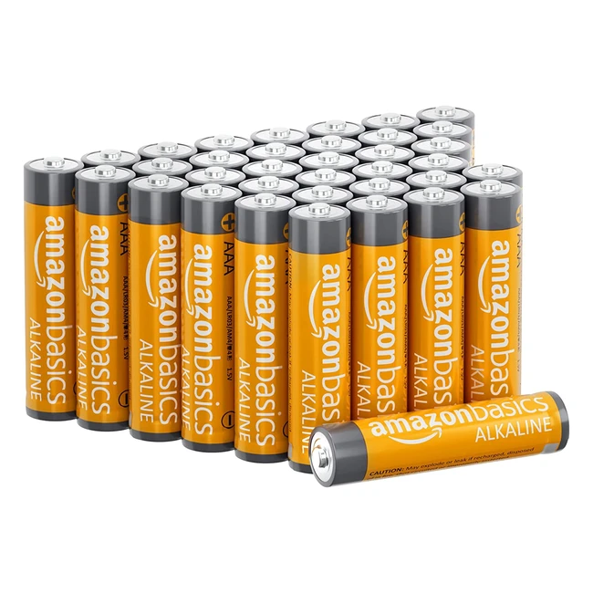 Amazon Basics AAA Alkaline Batteries 15V (36-Pack) - Long-Lasting Power for Game Controllers, Toys, Cameras, and More