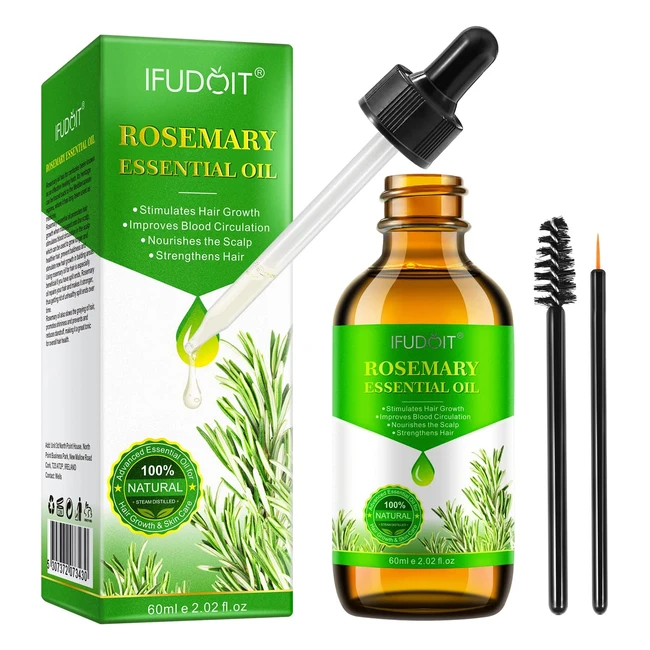Rosemary Oil for Hair Growth and Skin Care - Stimulates Hair Follicles, Nourishes Scalp, Reduces Hair Loss - 60ml