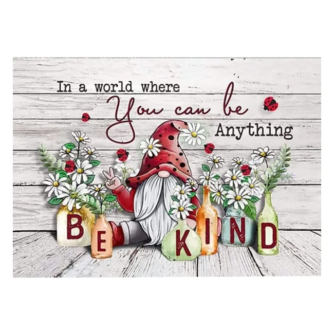 Ziko Be Kind Gnomes 5D Diamond Painting Kit - Full Round Drill Craft Canvas for Home Wall Decor - 16x12 Inch SH04619CAS009