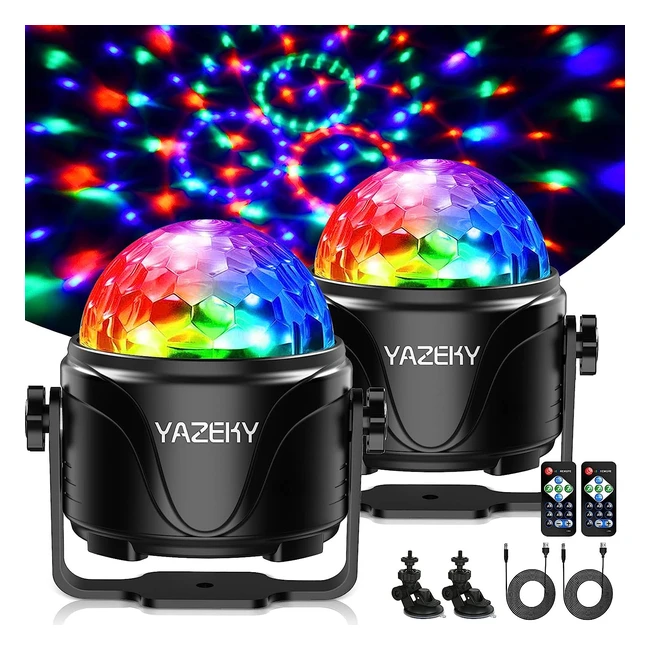 Luci Discoteca USB 4m Yazeky Palla RGB 7 Colori con Controllo Vocale e Strobosco