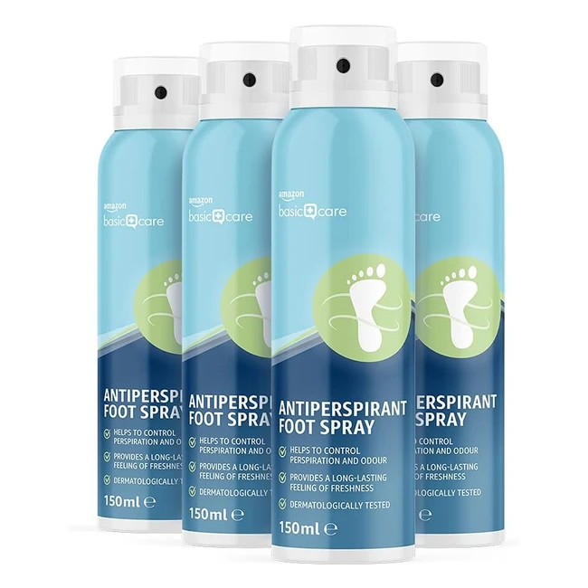 Amazon Basic Care Antisweat Fuspray 4er Pack - 24h Schutz gegen Fugeruch