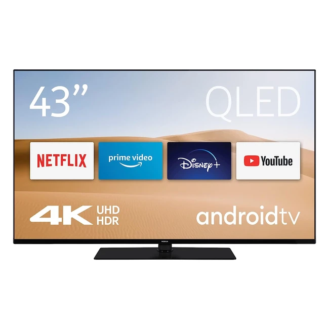 Nokia 43 Zoll QLED 4K UHD Fernseher mit Smart Android TV, WLAN, HDR, Triple Tuner, und Streaming-Apps - QN43GV315I