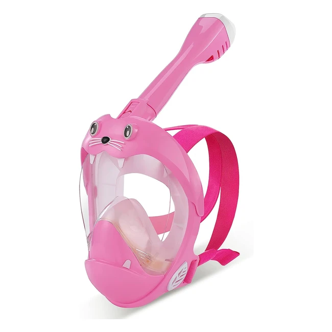 Máscara de buceo para niños Immek - Diseño de león marino - Vista panorámica de 180° - Antiniebla y antifugas