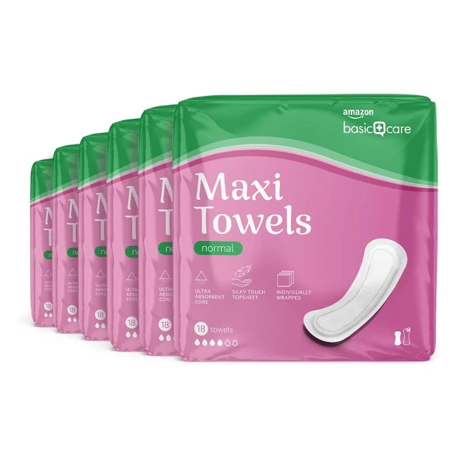 Amazon Basic Care Maxi Normal Sanitary Pads - 108 Pads