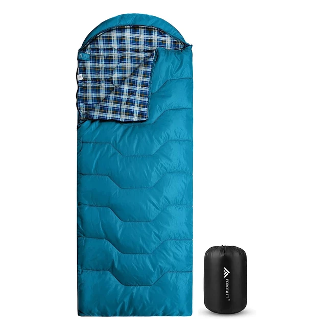 Saco de dormir rectangular Forceatt 5c10c para 34 estaciones con bolsa de compresión y capucha para acampar, senderismo y camping