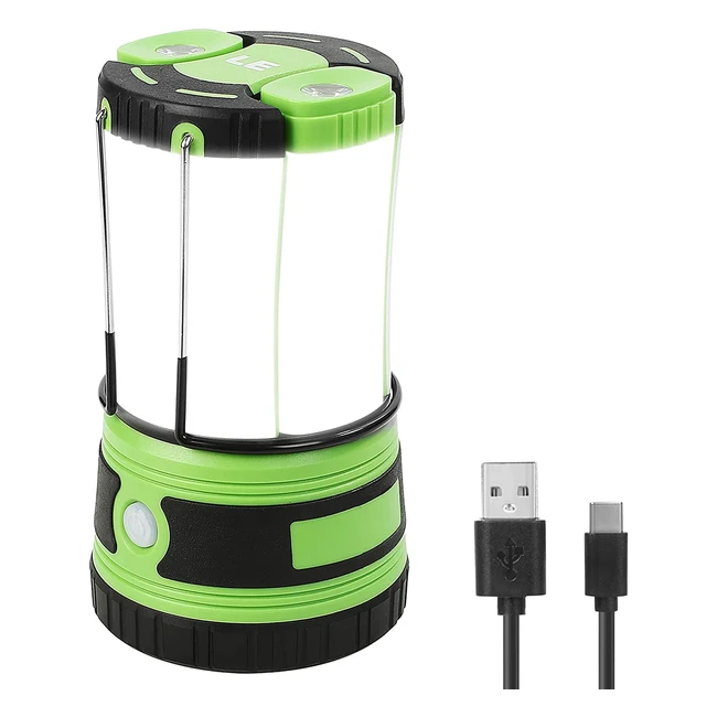 Lepro 3-in-1 Camping Lantern with 2 Torch Lights - 1000 Lumen, USB Rechargeable, 4 Modes