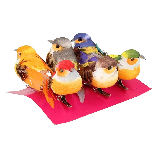Lot de 6 oiseaux multicolores sur pince Artemio 13001005 - Dcoration de jardin