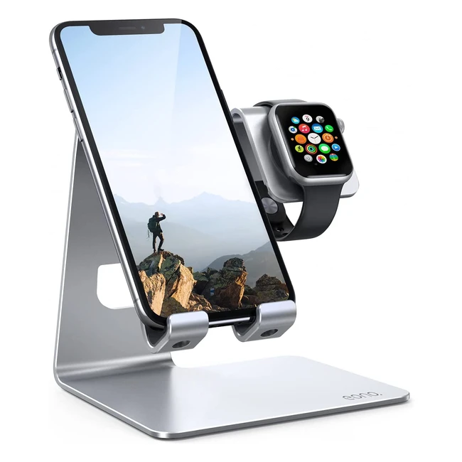 Dock per iPhone e Apple Watch Eono 2 in 1 - Supporto per Ricarica Serie 7654321SE - Compatibile con iPhone 13 Pro Max Mini 12 11 XS X XR 8 7 6s Plus