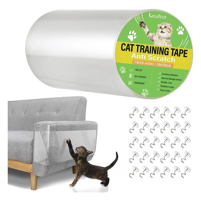 Lewondr Anti-Scratch Cat Tape - Transparent Durable and Safe - Protect Your Fu