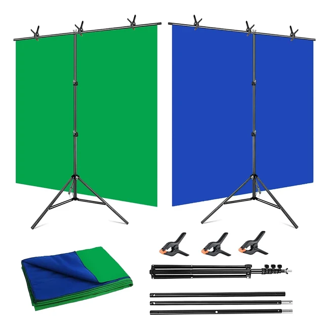 Yisitong Green Screen Backdrop with Stand - Adjustable T-Shape Kit for Photograp