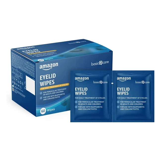Salviettine detergenti per palpebre Amazon Basic Care - 60 unit