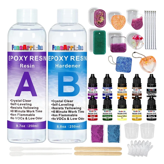 Kit de résine epoxy autonivelante 500ml - Pour débutants en bijouterie artisanale