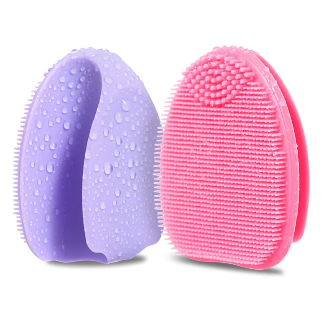 Brosse de nettoyage visage en silicone douce Hieerbus - Exfoliation et massage pour tous les types de peau - Rose Violet