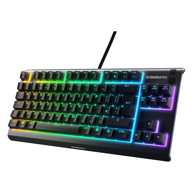 SteelSeries Apex 3 TKL RGB Gaming Keyboard - Compact Esports Form Factor with 8-Zone RGB Illumination and Water/Dust Resistance