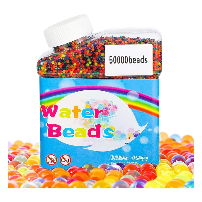 Colorful Water Beads - 50,000 Pcs, Stress Relief, Vase Filler - TBST