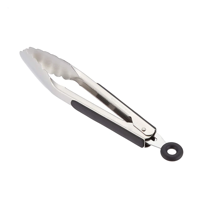 Pinza de cocina AmazonCommercial de acero inoxidable con agarre antideslizante y 229 cm de longitud