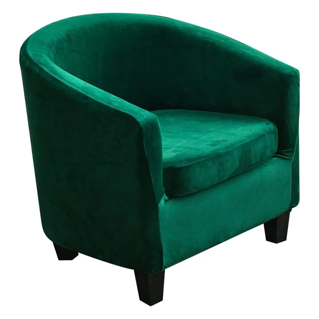 High Stretch Velvet Club Chair Covers - Protect Your Armchair and Sofa - Dark Green