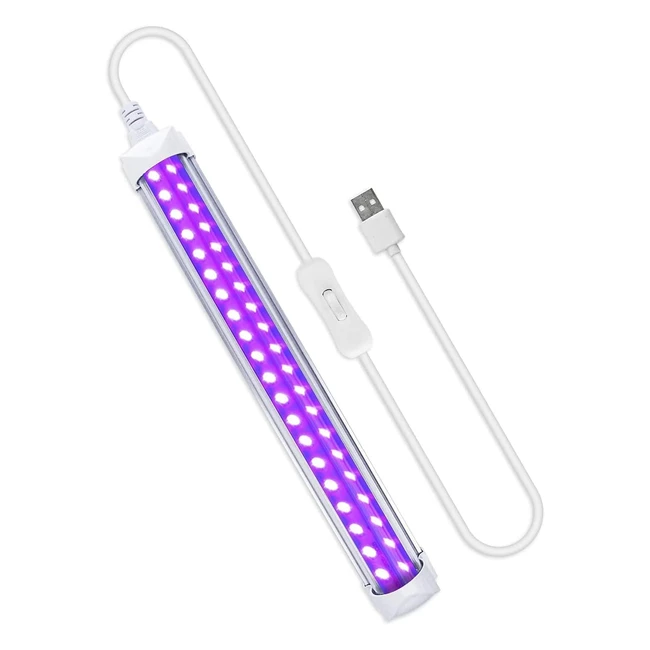 Barra de Luz UV LED Eleganted 10W para Halloween y Fiestas - Luz Negra USB