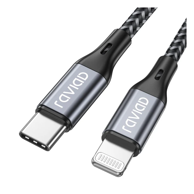 Raviad USB-C Lightning-Kabel 1m, MFI-zertifiziert, PD, Nylon, für iPhone 13/12/11/X/XS/XR/8/SE