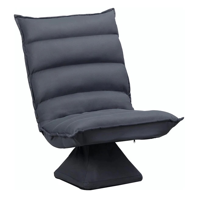 Homcom Floor Sofa Chair - 360 Rotating Base 5-Level Adjustable Backrest Micr