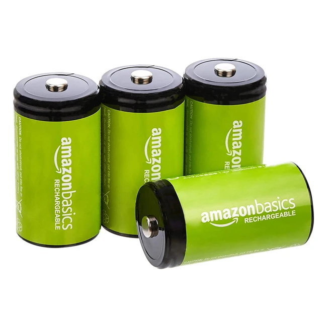 Amazon Basics D-Zelle wiederaufladbare Batterien 10000mAh 4er Pack kompatibel 