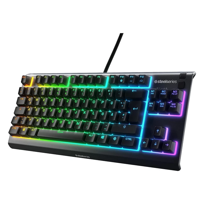 SteelSeries Apex 3 TKL RGB Gaming-Tastatur - Kompakter Tenkeyless-Formfaktor - 8-Zonen-RGB-Beleuchtung - QWERTZ-Layout