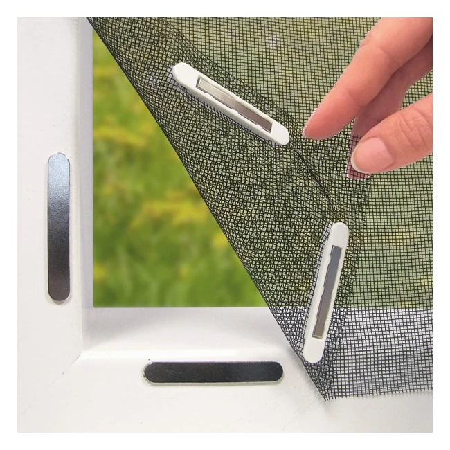 Hoberg Fensterfliegengitter mit Magnetbefestigung | Bis 150x130cm | Kein Bohren oder Schrauben | Schwarz