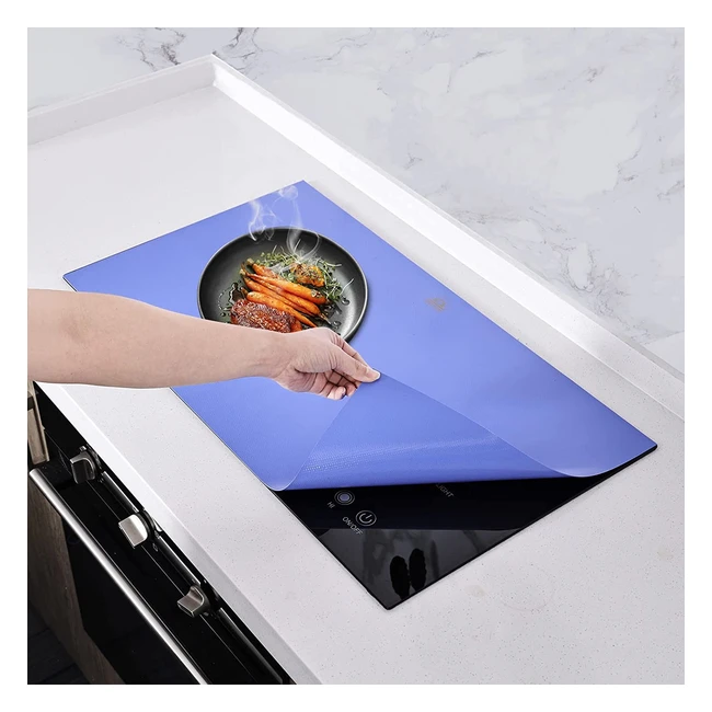 Kitchenraku Large Induction Hob Protector Mat 52x78cm - Magnetic Silicone Cooktop Cover