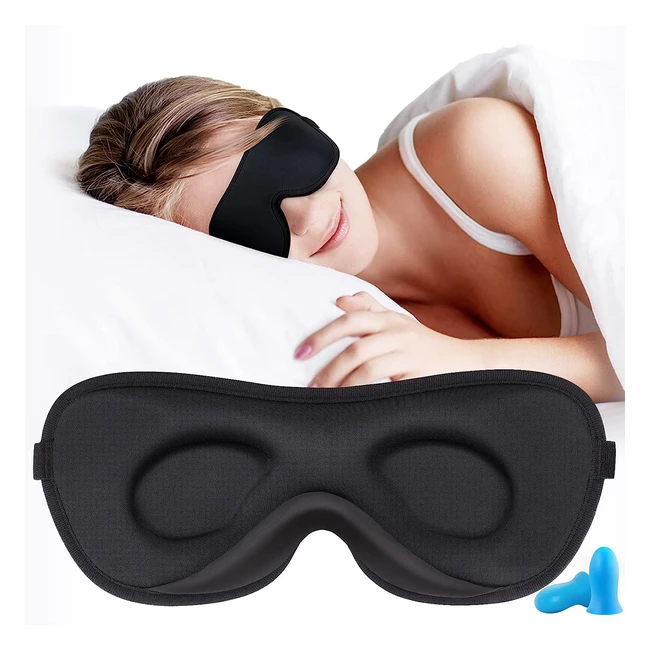 Boniesun Ultra-dünne Schlafmaske für Seitenschläfer mit Kühler Seide und 3D Konturiertem Design