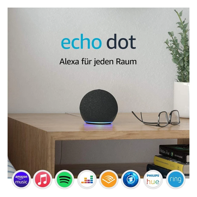 Echo Dot 4 Generation zertifiziert und generalberholt Anthrazit - smarter L